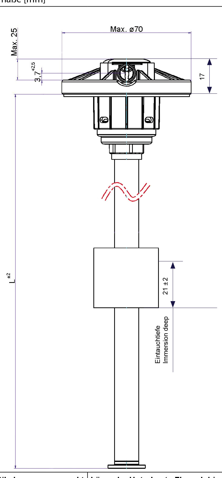 Vorratssensor TG Reed switch 150
