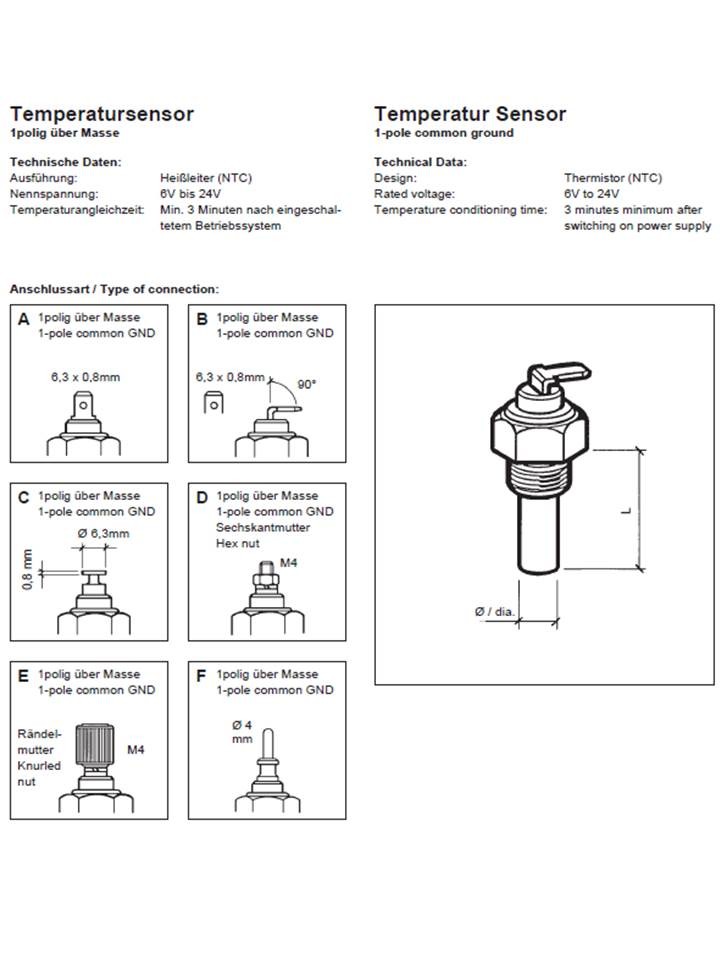 VDO Temperaturgeber 120°C
